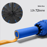 Windproof Strong Automatic Folding Umbrella 72 Reinforced Fiberglass Ribs, UV 50+ Sun & Rain Protection Umbrellas for Men Women