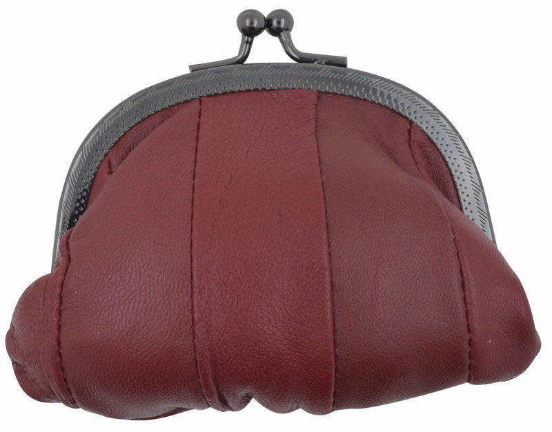 Genuine Leather Change Purse Coin Bag Ladies Wallet Purse Mini Framed Coin Case