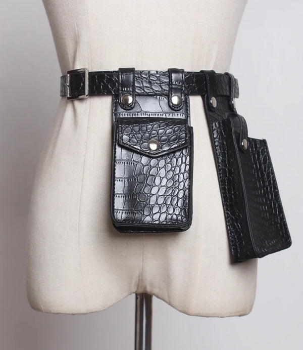 Multicolor Orange Mini-bag Split Joint Pu Leather Belt Personality Women New Fashion Tide All-match Spring