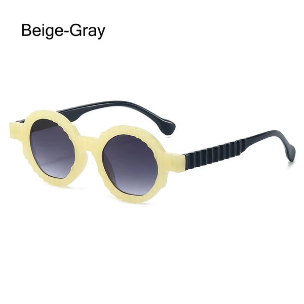 New Unique round Sunglasses Women Fashion Double Color Punk Shades UV400 Trending Gradient Sun Glasses