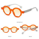 New Unique round Sunglasses Women Fashion Double Color Punk Shades UV400 Trending Gradient Sun Glasses