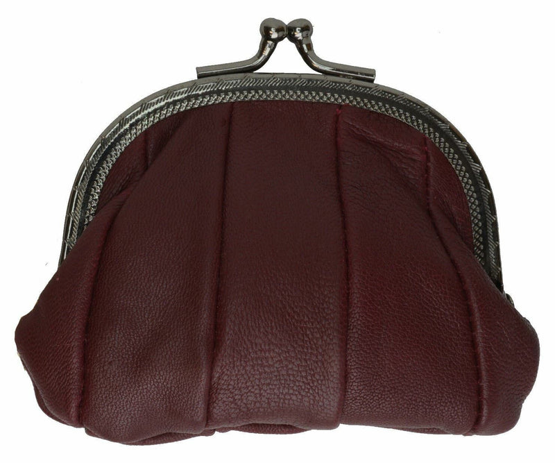 Genuine Leather Change Purse Coin Bag Ladies Wallet Purse Mini Framed Coin Case
