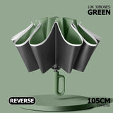 Large Umbrella for Rain Fully Automatic Folding Reverse Windproof Umbrella with Reflective Stripe UV Protection Luxury Men Women