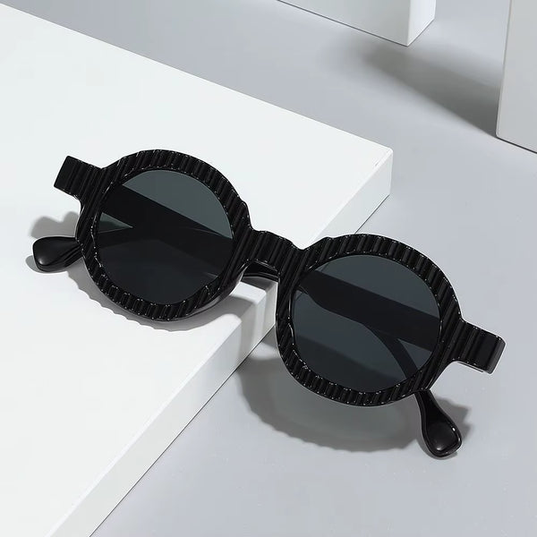 New Unique round Sunglasses Women Fashion Double Color Punk Shades UV400 Trending Gradient Sun Glasses