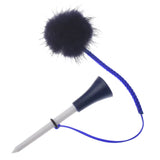 5Pcs Golf Rubber Tees with 4Cm Imitation Mink Fur Plush Balls&Handmade Rope Prevent Loss Different Colors Golf Ball Holder