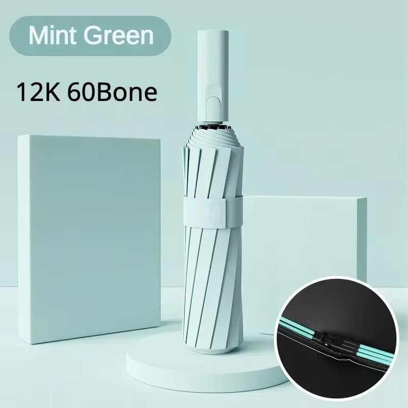 Windproof Strong Automatic Folding Umbrella 72 Reinforced Fiberglass Ribs, UV 50+ Sun & Rain Protection Umbrellas for Men Women