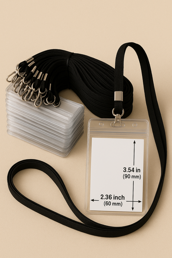 100 Pieces Lanyards for Id Badges and 100 Pieces Id Holder Badges Name Tags, Fla