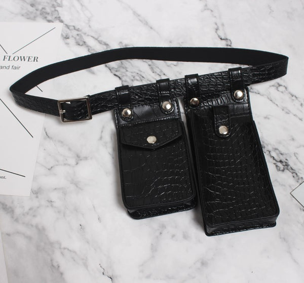 Multicolor Orange Mini-bag Split Joint Pu Leather Belt Personality Women New Fashion Tide All-match Spring