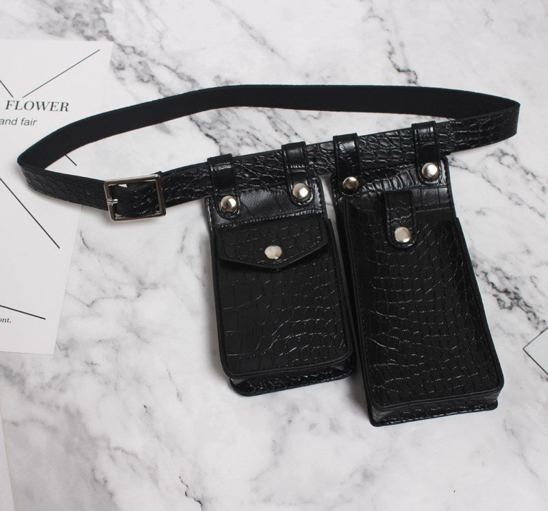 Multicolor Orange Mini-bag Split Joint Pu Leather Belt Personality Women New Fashion Tide All-match Spring