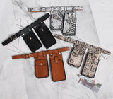 Multicolor Orange Mini-bag Split Joint Pu Leather Belt Personality Women New Fashion Tide All-match Spring