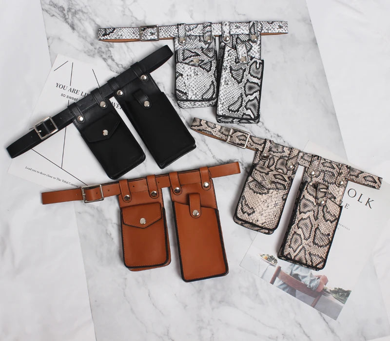Multicolor Orange Mini-bag Split Joint Pu Leather Belt Personality Women New Fashion Tide All-match Spring