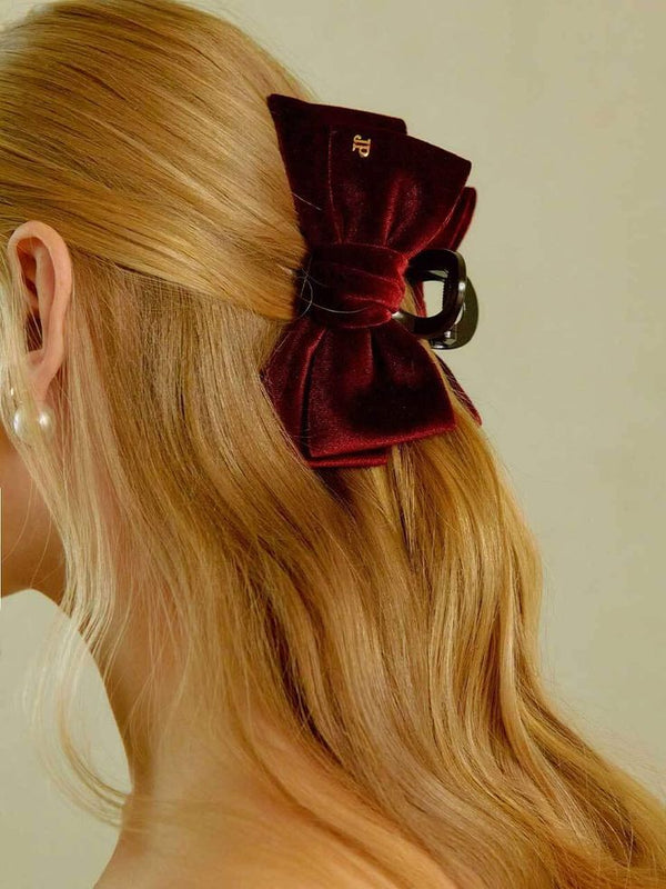 Double Fold Artisan Velvet Bow Hair Clip