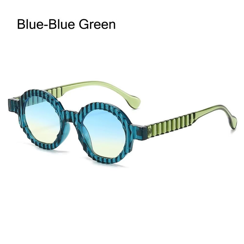 New Unique round Sunglasses Women Fashion Double Color Punk Shades UV400 Trending Gradient Sun Glasses