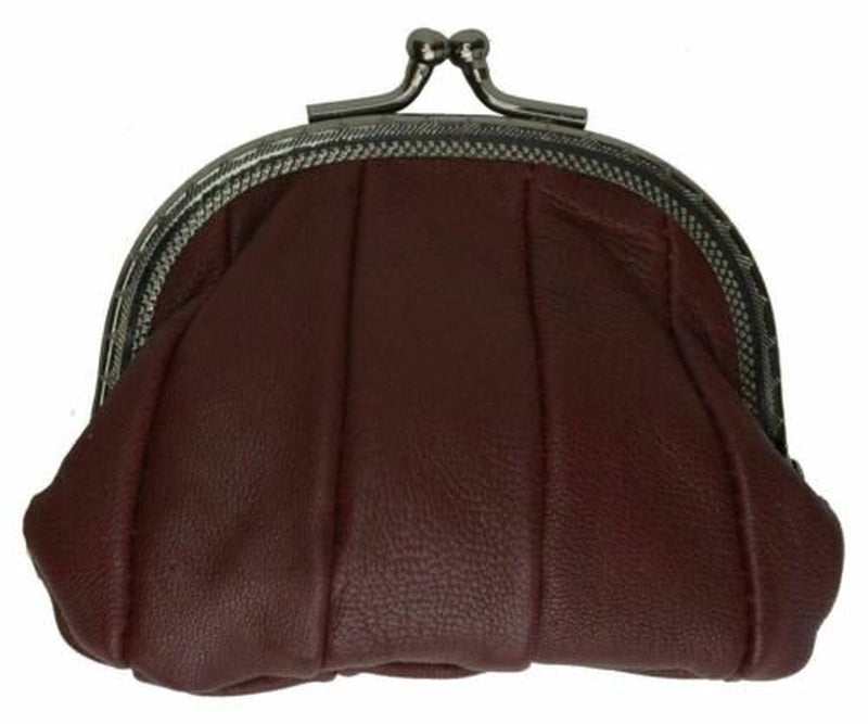Genuine Leather Change Purse Coin Bag Ladies Wallet Purse Mini Framed Coin Case