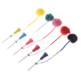 5Pcs Golf Rubber Tees with 4Cm Imitation Mink Fur Plush Balls&Handmade Rope Prevent Loss Different Colors Golf Ball Holder