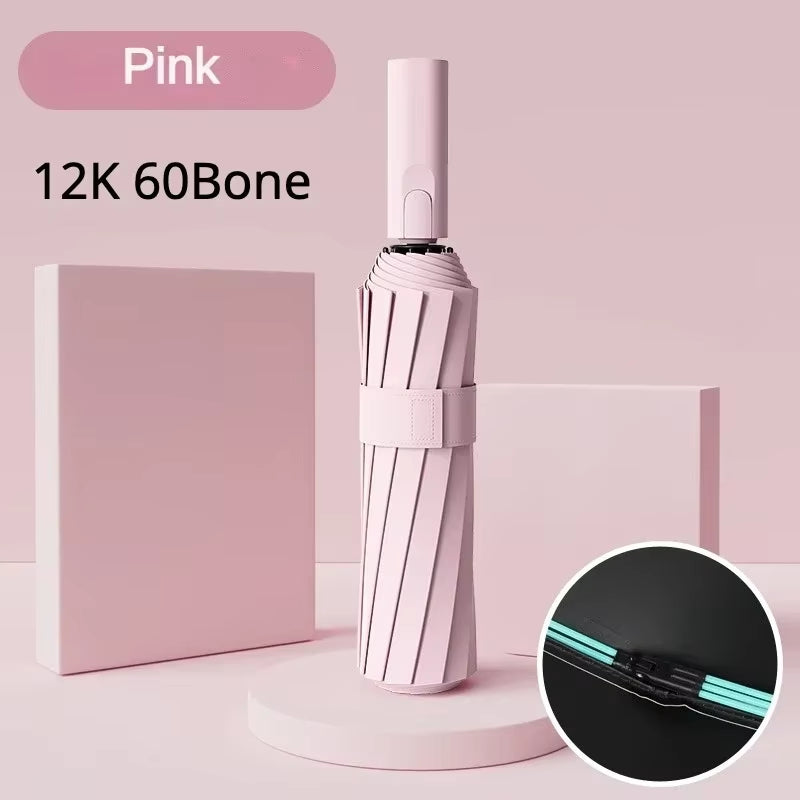 Windproof Strong Automatic Folding Umbrella 72 Reinforced Fiberglass Ribs, UV 50+ Sun & Rain Protection Umbrellas for Men Women