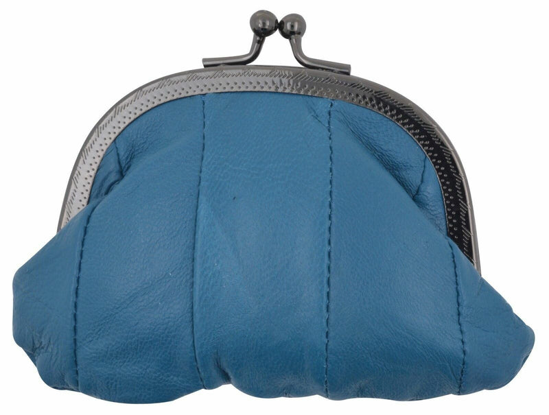 Genuine Leather Change Purse Coin Bag Ladies Wallet Purse Mini Framed Coin Case
