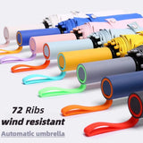 Windproof Strong Automatic Folding Umbrella 72 Reinforced Fiberglass Ribs, UV 50+ Sun & Rain Protection Umbrellas for Men Women