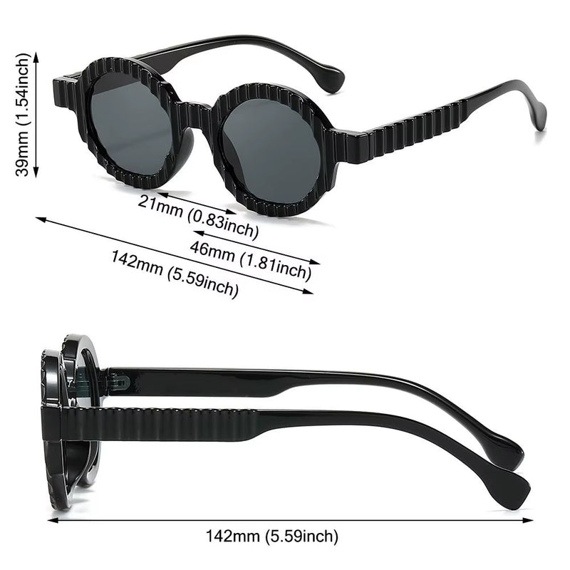 New Unique round Sunglasses Women Fashion Double Color Punk Shades UV400 Trending Gradient Sun Glasses